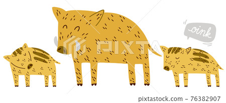 Cute Boar family dad and piglets cartoon vector illustration Cute Boar family dad and piglets cartoon vector illustration 76382907