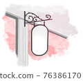 Illustration of a fashionable cafe / salon signboard_pink Illustration of a fashionable cafe / salon signboard_pink 76386170