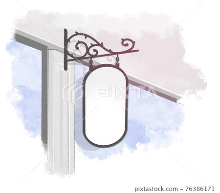 時尚咖啡廳/沙龍的插圖 signboard_blue 時尚咖啡廳/沙龍的插圖 signboard_blue 76386171