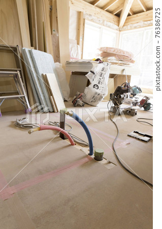Work site under construction Kitchen plumbing 76386725