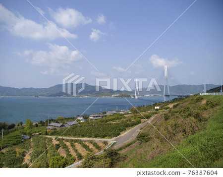 島波海道多多良橋的景色和瀨戶內的大海 島波海道多多良橋的景色和瀨戶內的大海 76387604