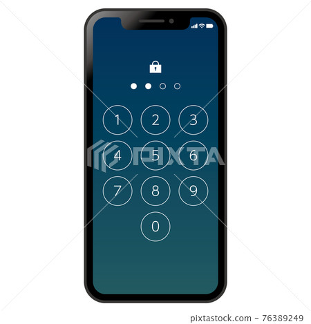 Smartphone passcode input screen unlocked 76389249