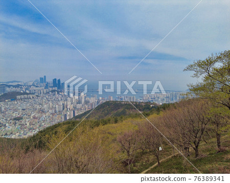 Night view of hwangryeongsan Mountain Bongsudae beacons, Busan, South Korea, Asia Night view of hwangryeongsan Mountain Bongsudae beacons, Busan, South Korea, Asia 76389341