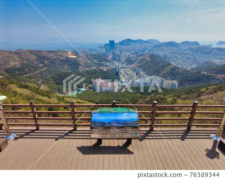Night view of hwangryeongsan Mountain Bongsudae beacons, Busan, South Korea, Asia Night view of hwangryeongsan Mountain Bongsudae beacons, Busan, South Korea, Asia 76389344
