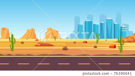 desert landscape illustration desert landscape illustration 76390841