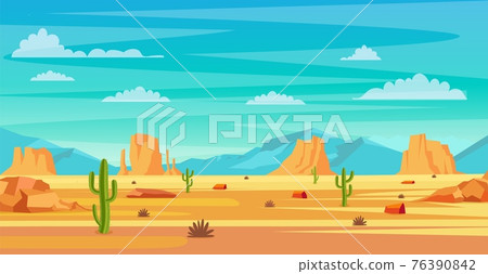 desert landscape illustration 76390842