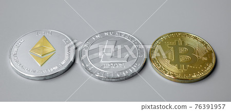 golden and silver Cryptocurrency, Bitcoin, Ethereum and Litecoin coins. Crypto is Digital Money within the blockchain network golden and silver Cryptocurrency, Bitcoin, Ethereum and Litecoin coins. Crypto is Digital Money within the blockchain network 76391957