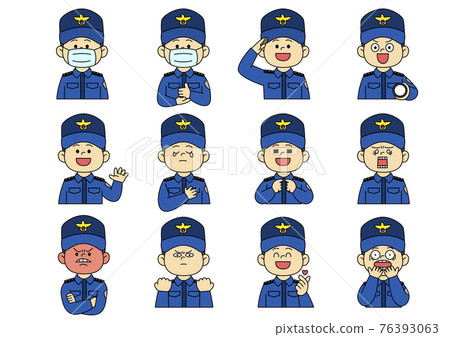 police man character with various facial expressions and mask police man character with various facial expressions and mask 76393063