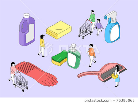 shopping category necessities objects and people illustration shopping category necessities objects and people illustration 76393065