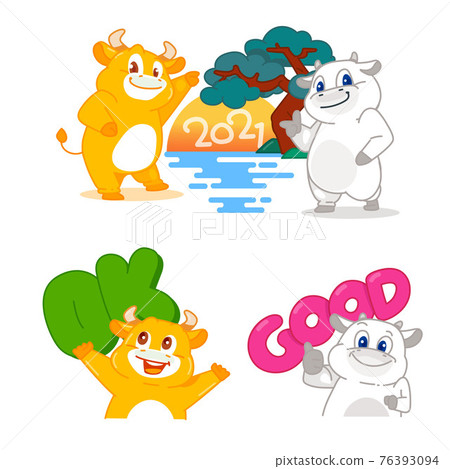 cow's year, cute cow characters 76393094