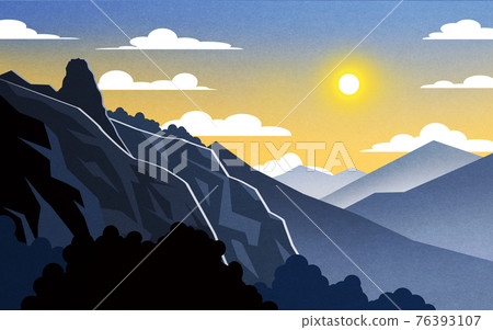 new year, sunrise scenery illustration new year, sunrise scenery illustration 76393107