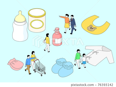 shopping category baby objects and people illustration shopping category baby objects and people illustration 76393142