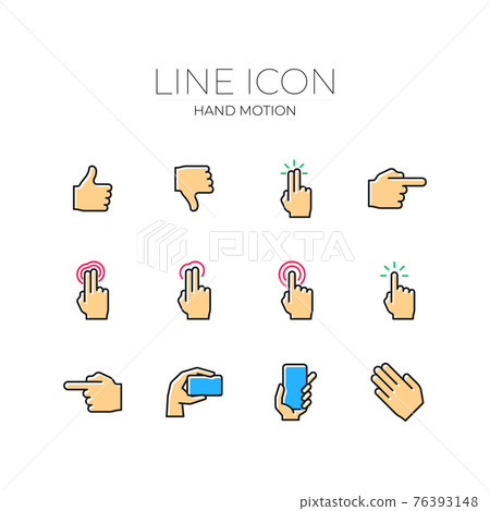 hand gestures flat color icons hand gestures flat color icons 76393148