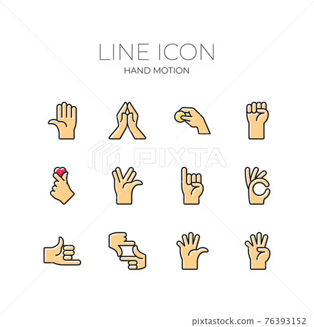 hand gestures flat color icons hand gestures flat color icons 76393152