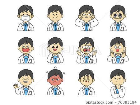 doctor character with various facial expressions and mask doctor character with various facial expressions and mask 76393194