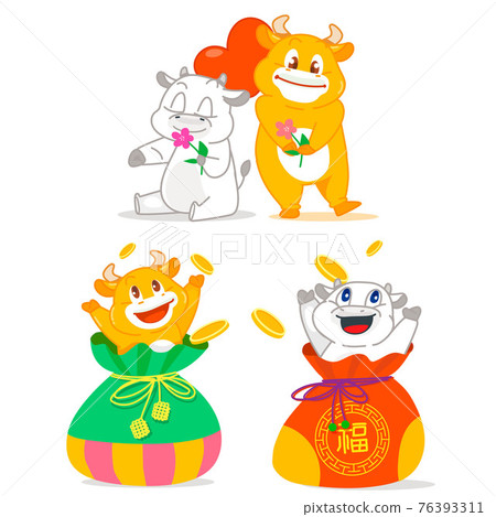 cow's year, cute cow characters cow's year, cute cow characters 76393311