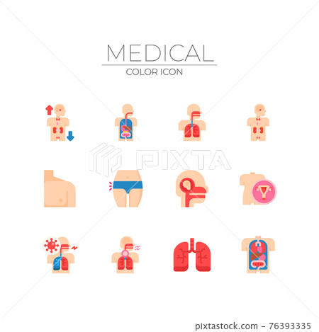 medical health and body themed color icons medical health and body themed color icons 76393335