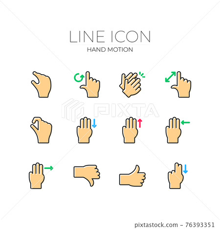 hand gestures flat color icons hand gestures flat color icons 76393351