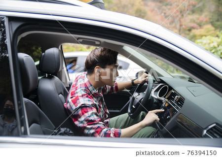 handsome Asian male model autumn travel concept handsome Asian male model autumn travel concept 76394150