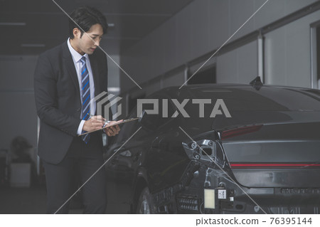 auto vehicle car insurance agent, car reseller checking car condition auto vehicle car insurance agent, car reseller checking car condition 76395144