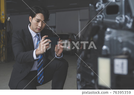 auto vehicle car insurance agent, car reseller taking photo auto vehicle car insurance agent, car reseller taking photo 76395359