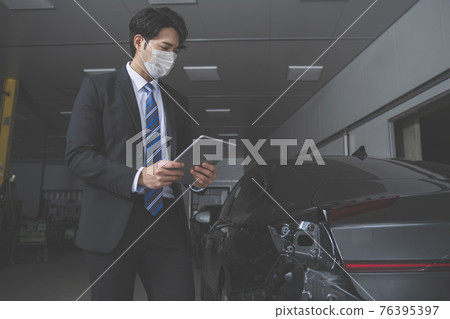 auto vehicle car insurance agent, car reseller checking car condition auto vehicle car insurance agent, car reseller checking car condition 76395397