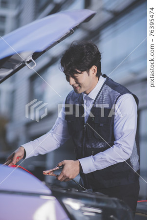 auto vehicle car insurance agent concept, checking car condition auto vehicle car insurance agent concept, checking car condition 76395474