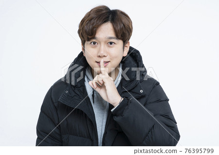 Asian man in winter fashion 76395799