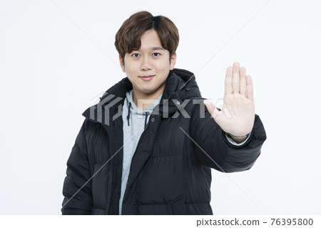 Asian man in winter fashion 76395800