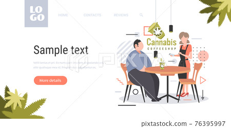 waitres taking order from man customer with cannabis coffee modern cafe shop marijuana legalization drugs consumption concept horizontal copy space full length waitres taking order from man customer with cannabis coffee modern cafe shop marijuana legalization drugs consumption concept horizontal copy space full length 76395997