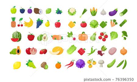 set fresh fruits and vegetables stickers healthy food collection horizontal set fresh fruits and vegetables stickers healthy food collection horizontal 76396350