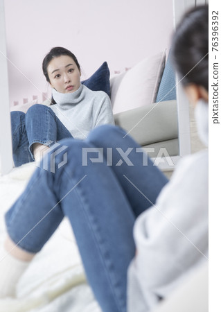 single solo woman living alone concept single solo woman living alone concept 76396392