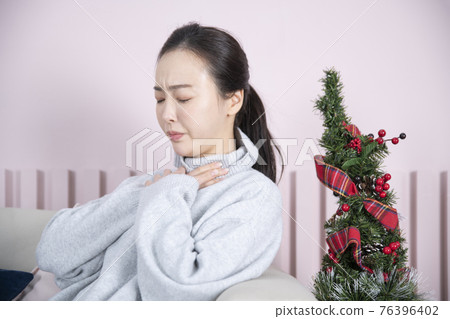 sick woman in pain concept sick woman in pain concept 76396402
