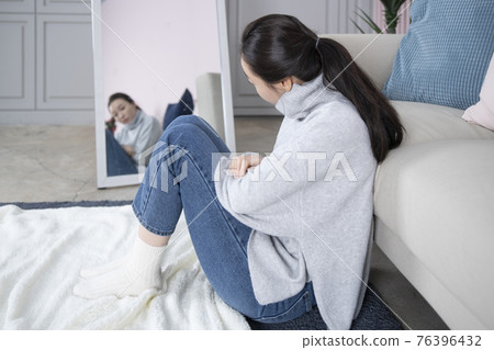 single solo woman living alone concept 76396432