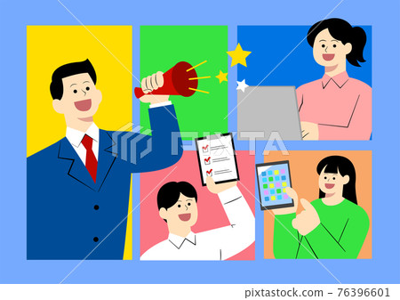 new normal, untact business work concept illustration 76396601