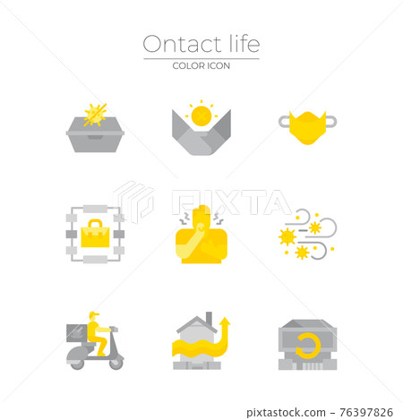 untact life icon set 76397826