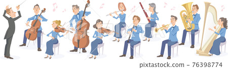 指揮家和古典音樂家。演奏各種樂器的管弦樂隊。 76398774
