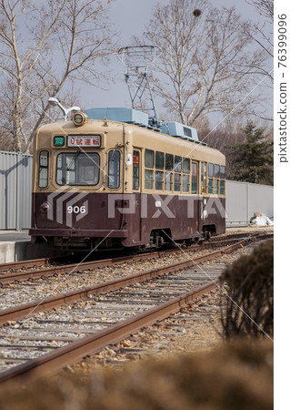 old train railway in Korea, analog concept old train railway in Korea, analog concept 76399096
