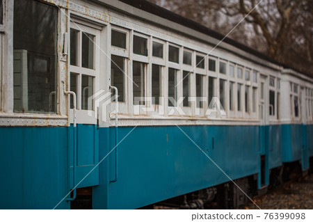 old train railway in Korea, analog concept old train railway in Korea, analog concept 76399098