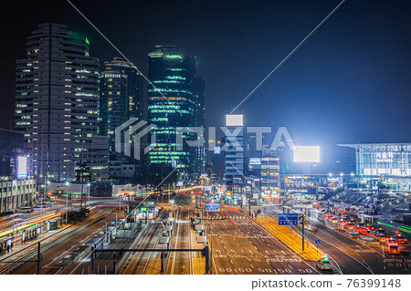 skyscape filled with buildings, apartments in Korea skyscape filled with buildings, apartments in Korea 76399148