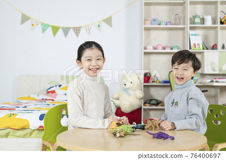 brother and sister after fight over toy brother and sister after fight over toy 76400697