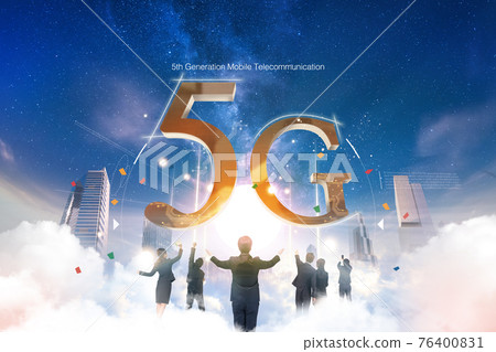 5G, Asian people back view 5G, Asian people back view 76400831