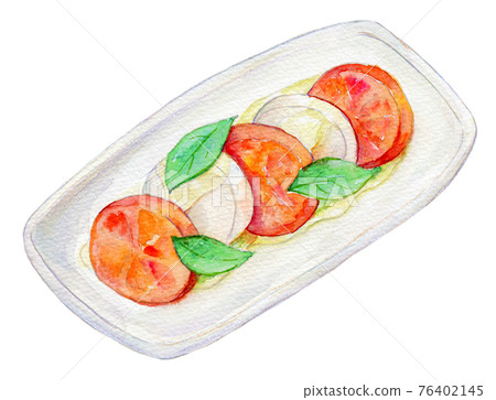 Watercolor illustration Caprese 76402145