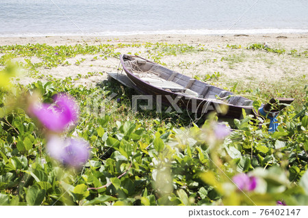 background texture nature boat on the beach 76402147