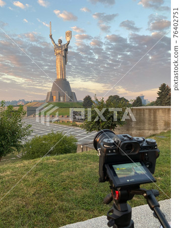 Camera shooting Motherland monument, Kyiv Camera shooting Motherland monument, Kyiv 76402751