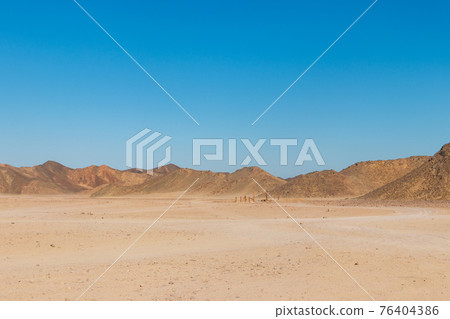 View of Arabian desert and mountain range Red Sea Hills in Egypt 76404386