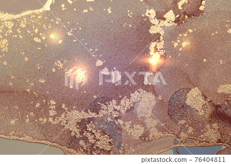 Pink, purple and gold abstract alcohol ink marble texture 76404811