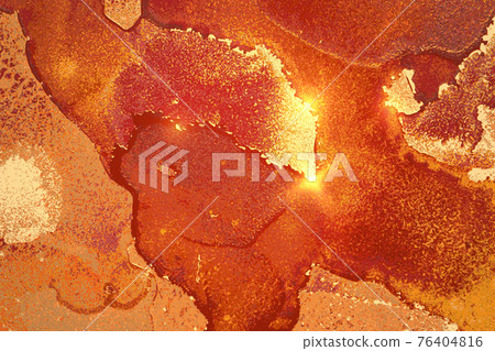 Orange and gold abstract alcohol ink marble texture Orange and gold abstract alcohol ink marble texture 76404816