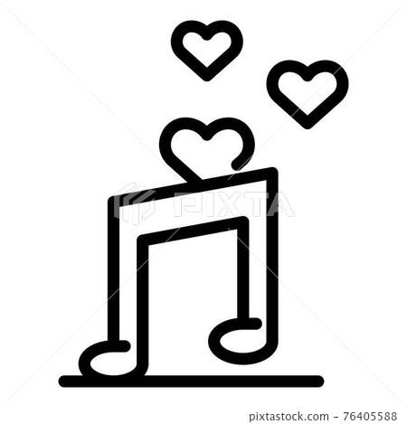 Wedding music note icon, outline style Wedding music note icon, outline style 76405588