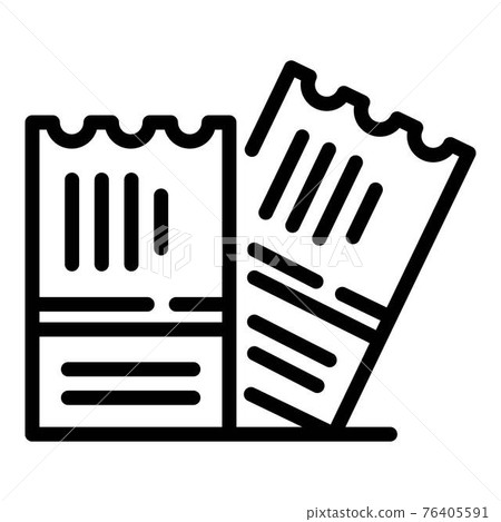 Wedding tickets icon, outline style 76405591